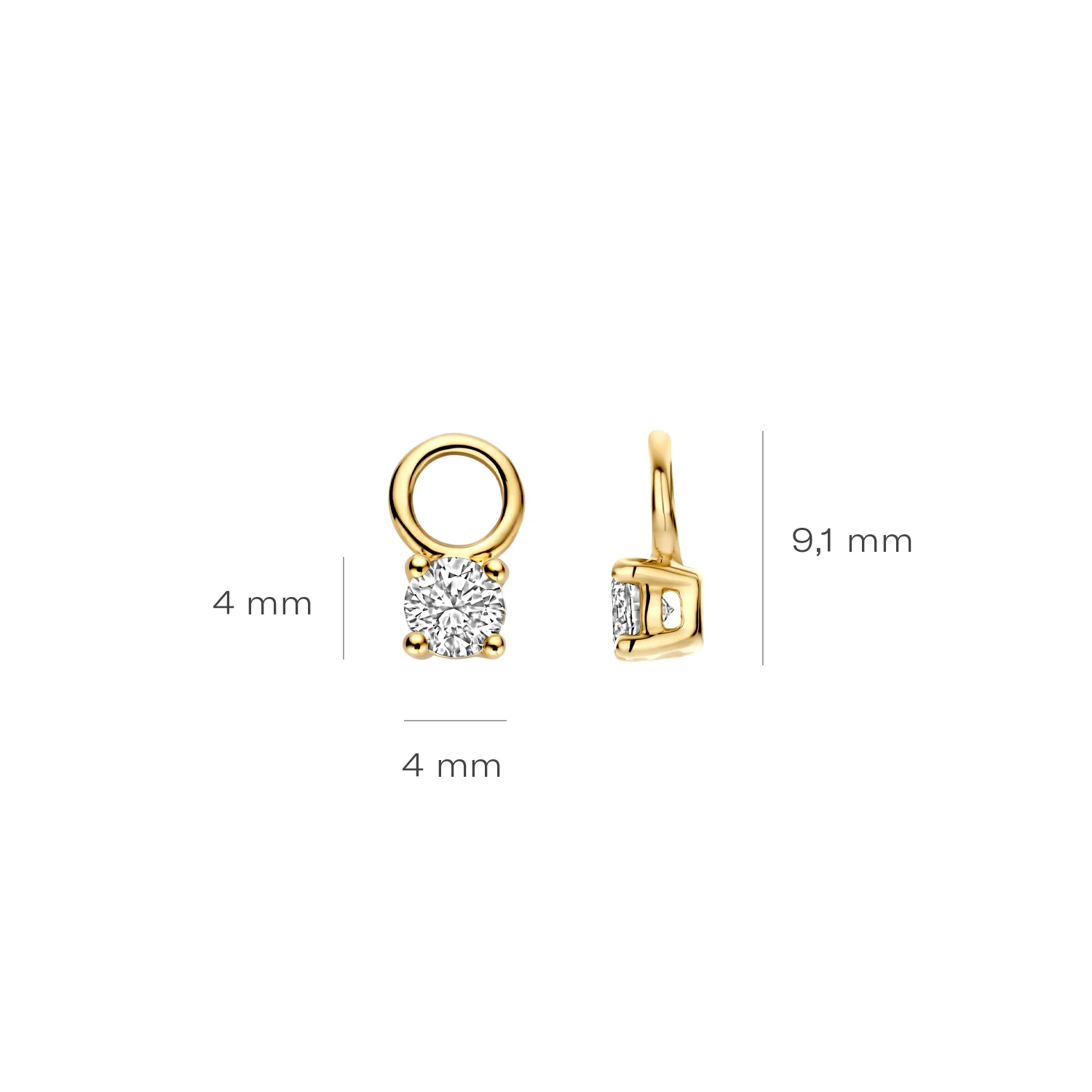 Oorhangers Geelgoud (14k) met Lab grown Diamant
