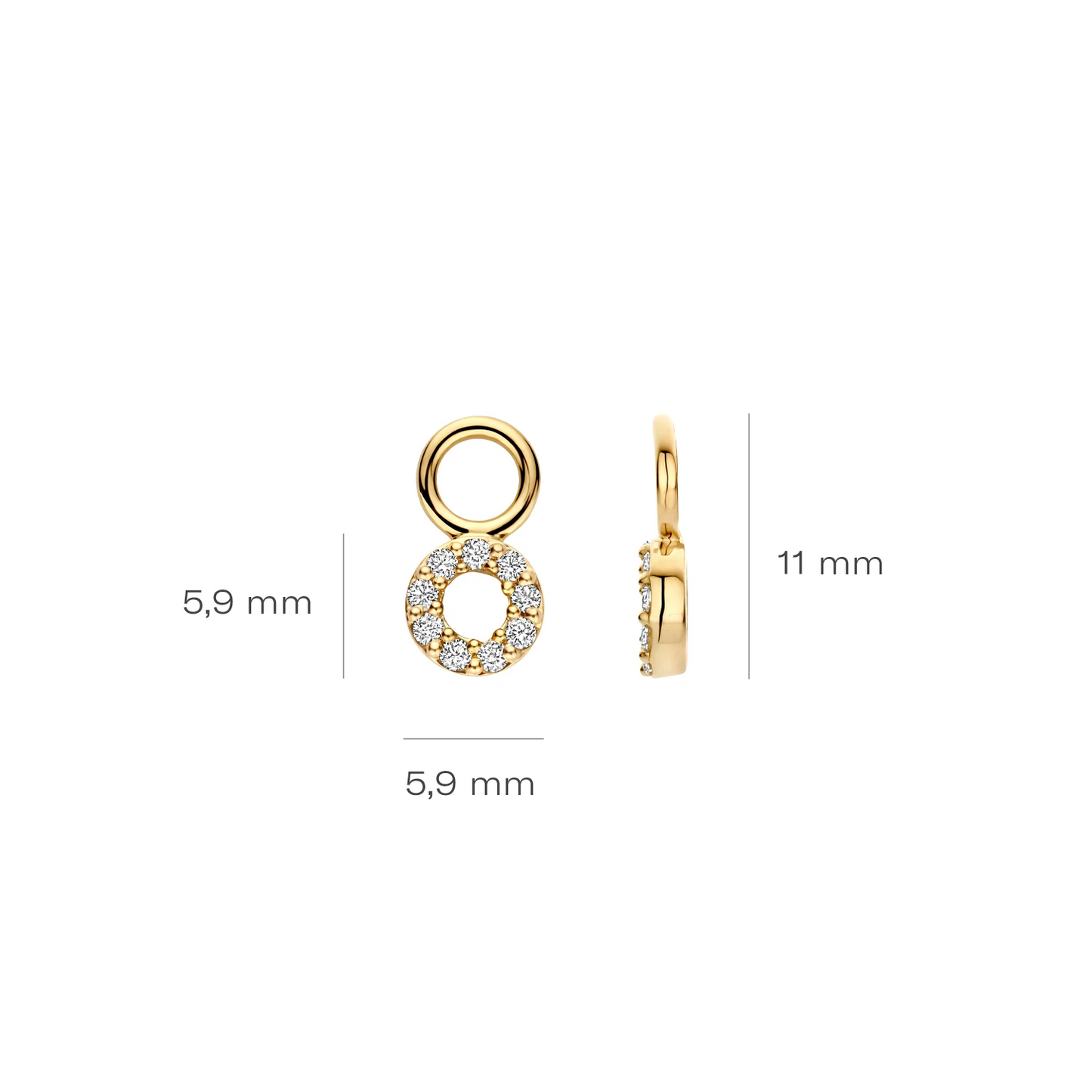 Oorhangers Geelgoud (14k) met Lab grown Diamant
