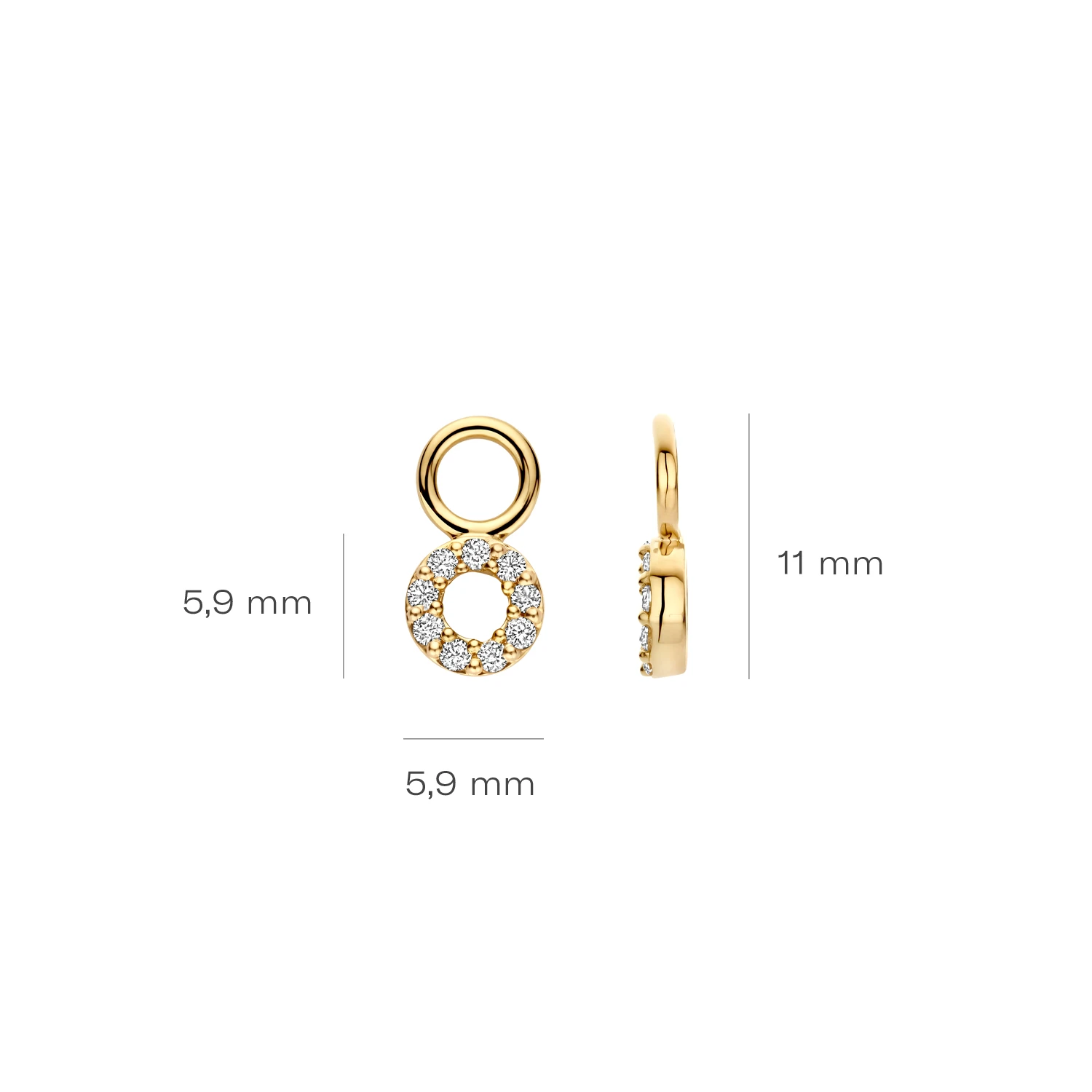 Oorhangers Geelgoud (14k) met Lab grown Diamant