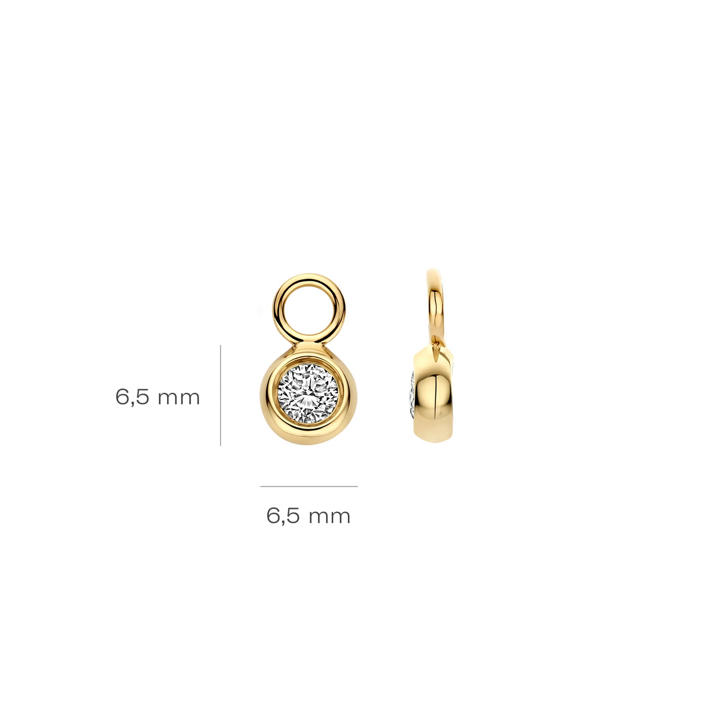 Oorhangers Geelgoud (14k) met Lab grown Diamant