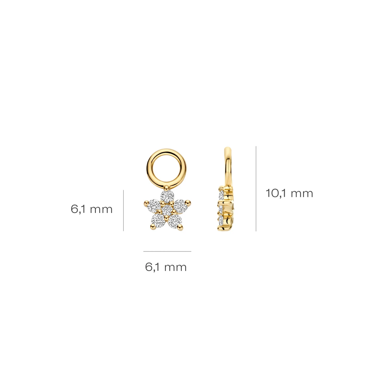 Oorhangers Geelgoud (14k) met Lab grown Diamant