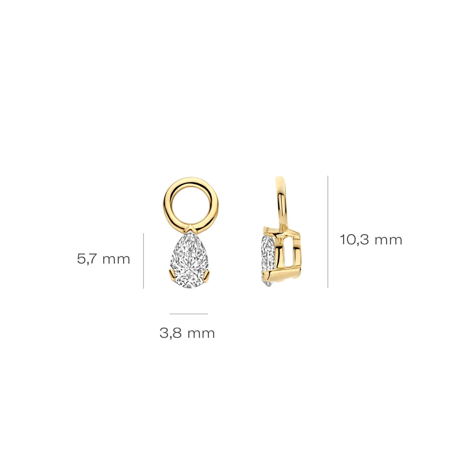 Oorhangers Geelgoud (14k) met Lab grown Diamant