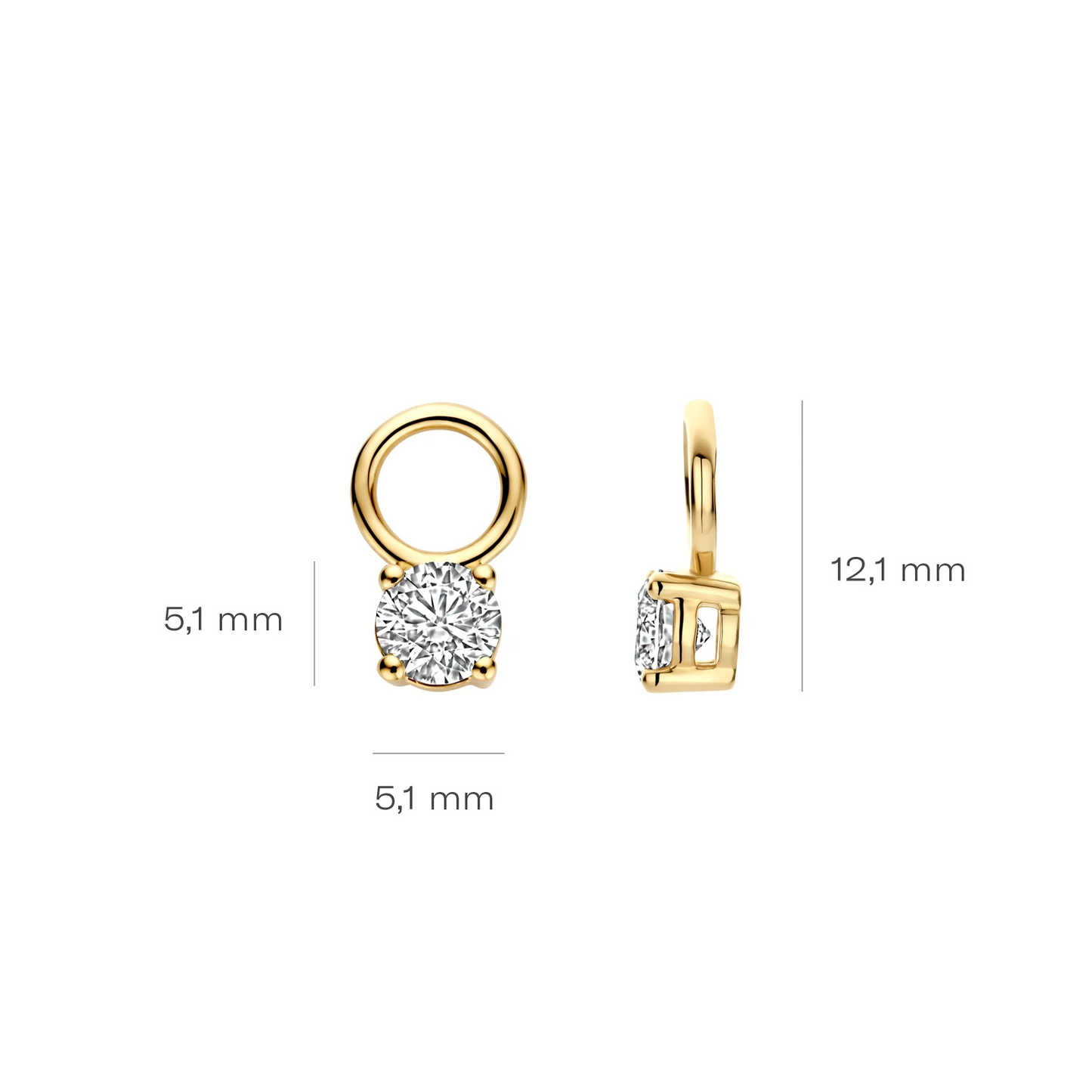 Oorhangers Geelgoud (14k) met Lab grown Diamant