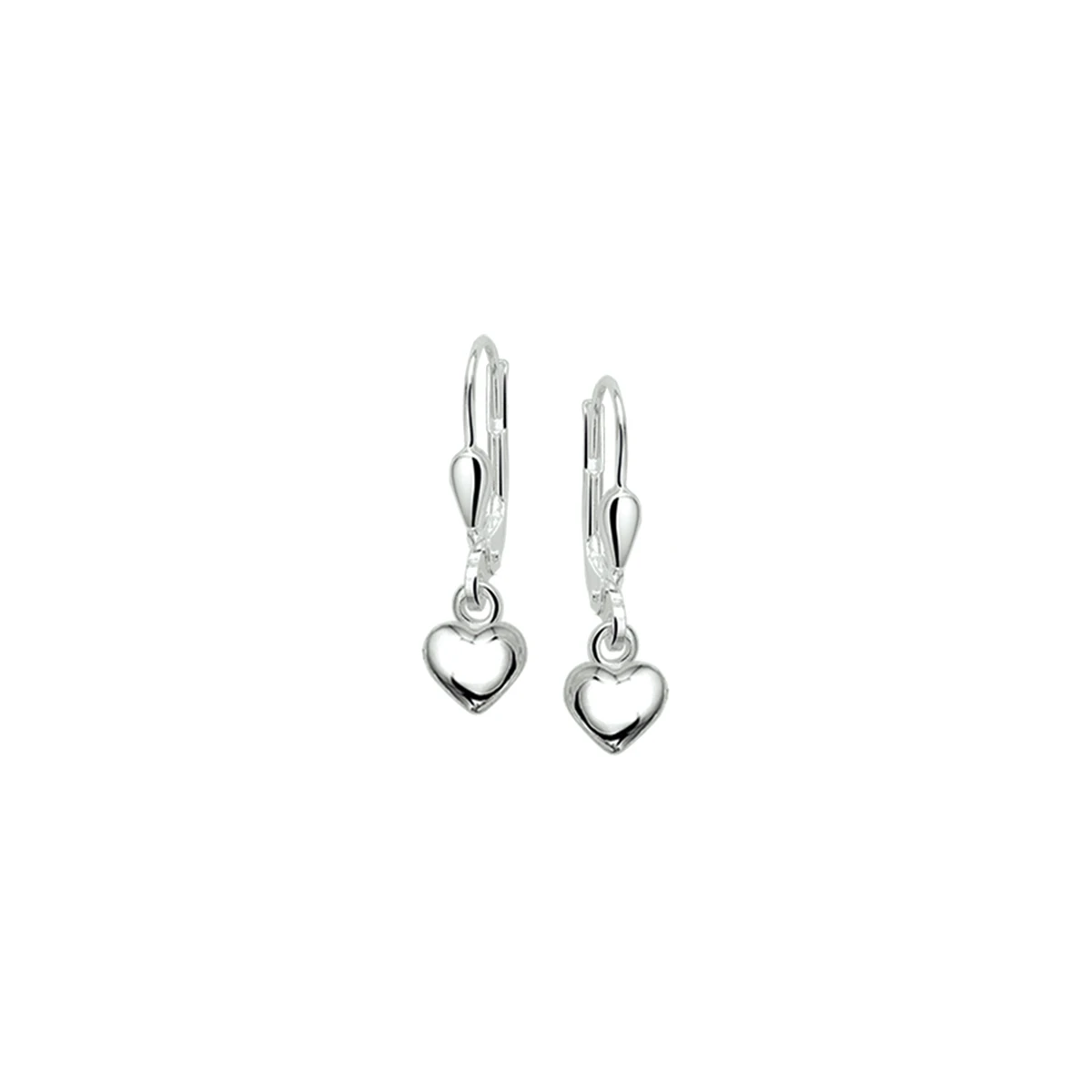 oorhangers hart brisur haak 19 mm zilver gerhodineerd