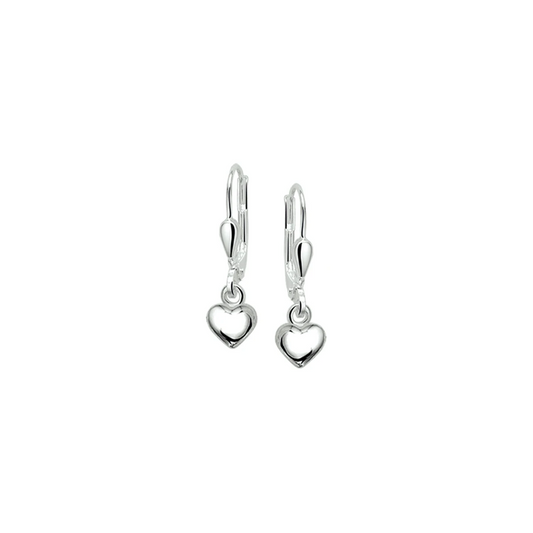 oorhangers hart brisur haak 19 mm zilver gerhodineerd