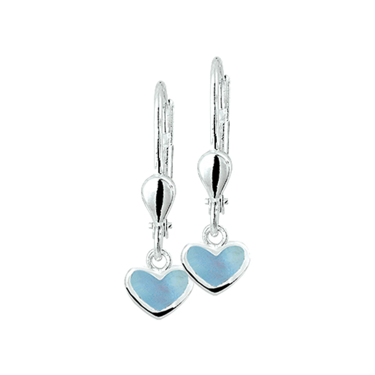 oorhangers hart brisur haak zilver wit