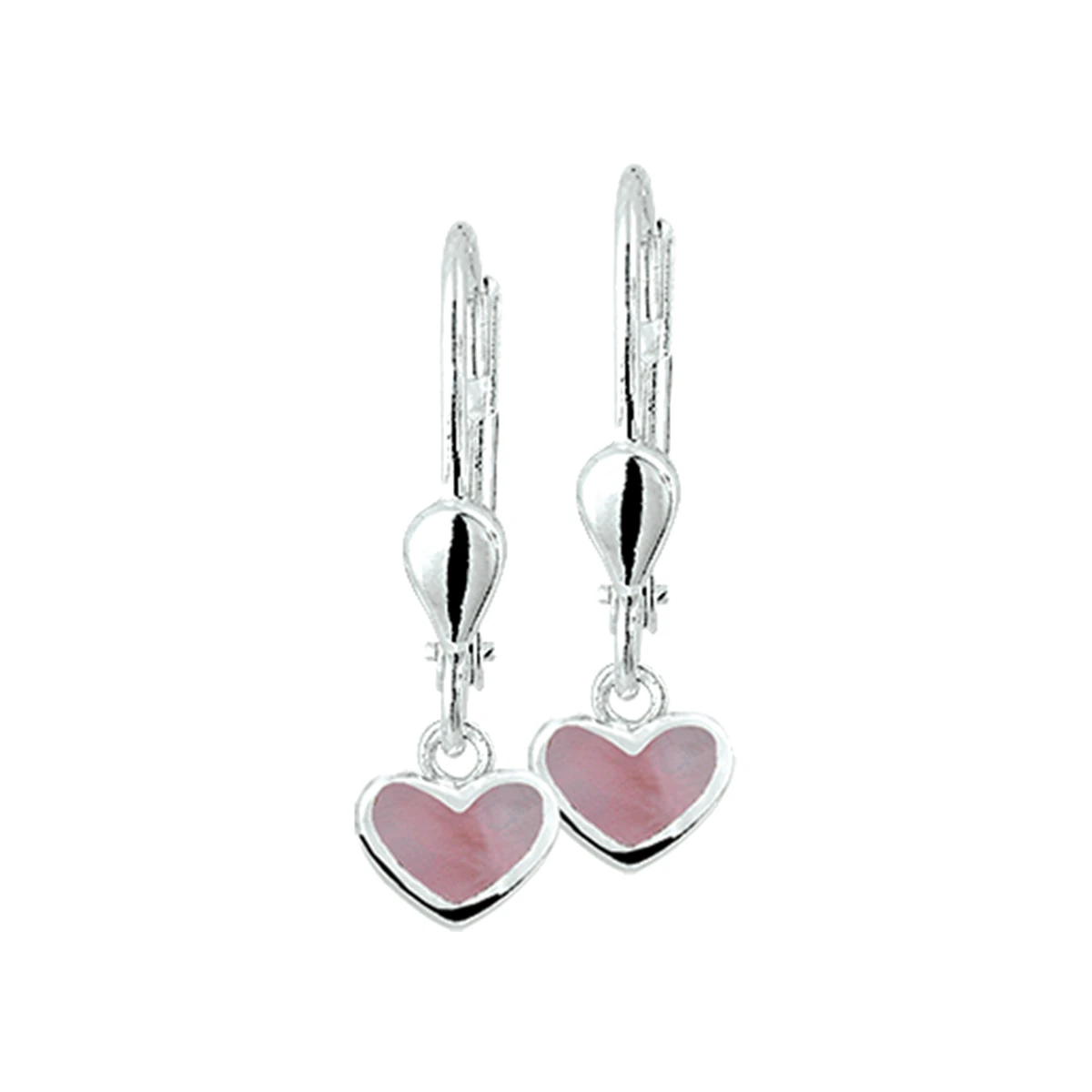 oorhangers hart brisur haak zilver wit
