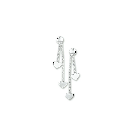 oorhangers hart zilver gerhodineerd