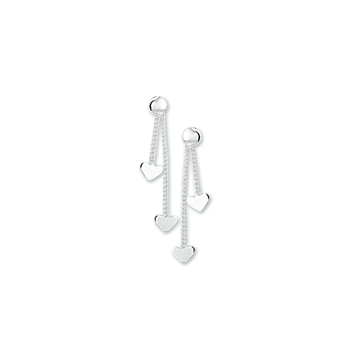 oorhangers hart zilver wit