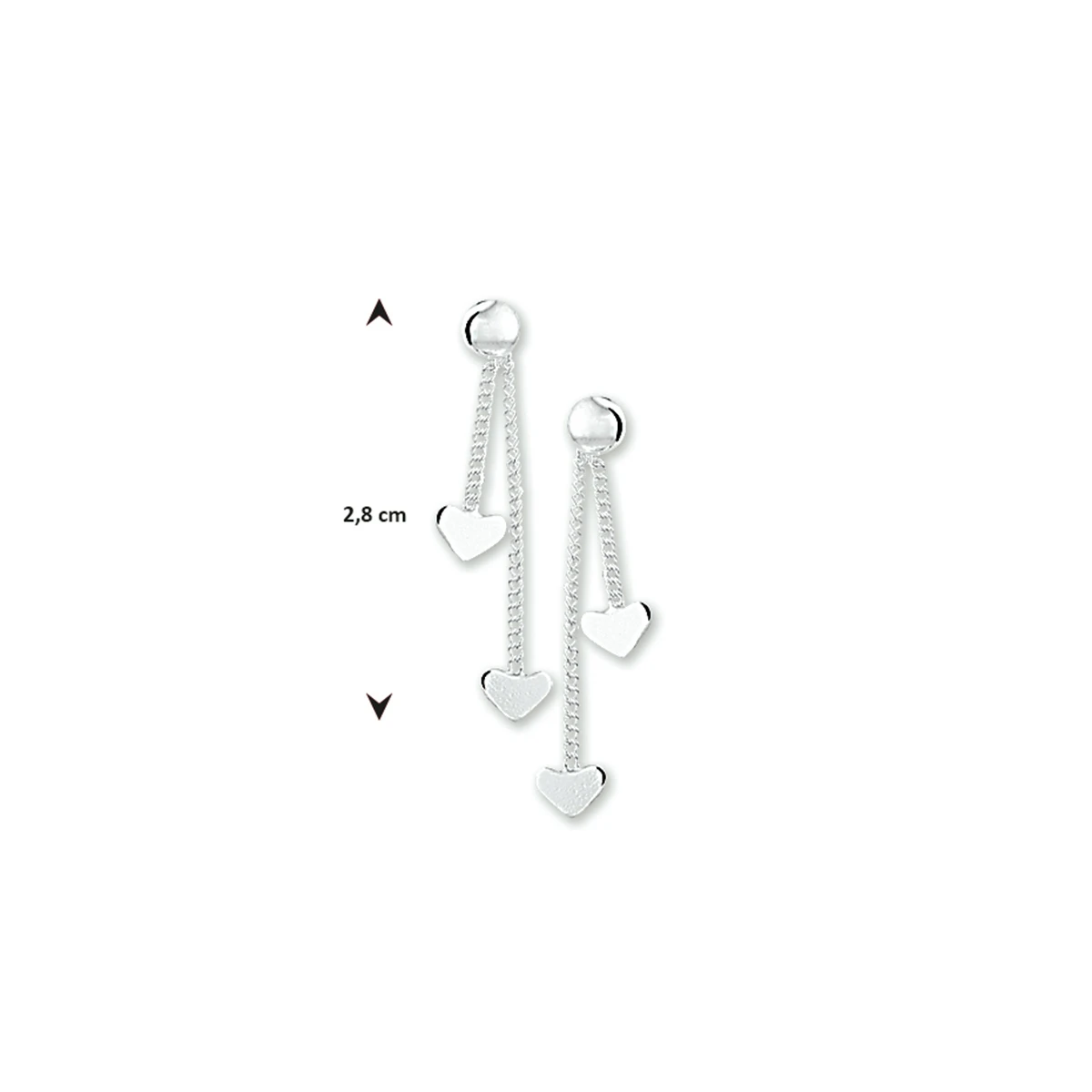 oorhangers hart zilver wit