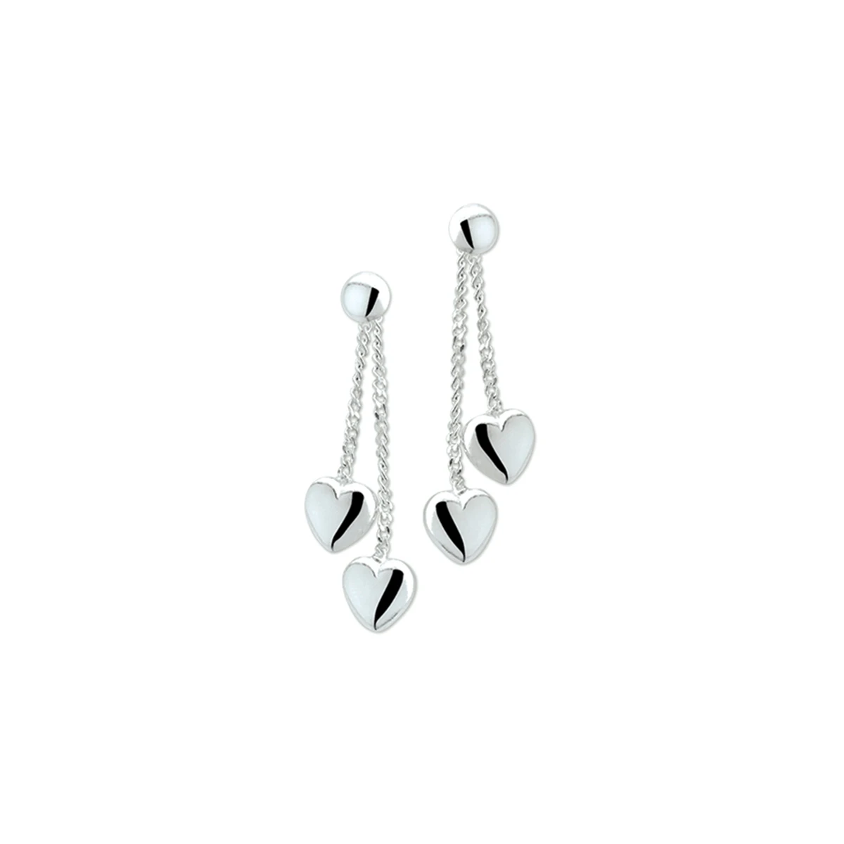 oorhangers hart zilver wit