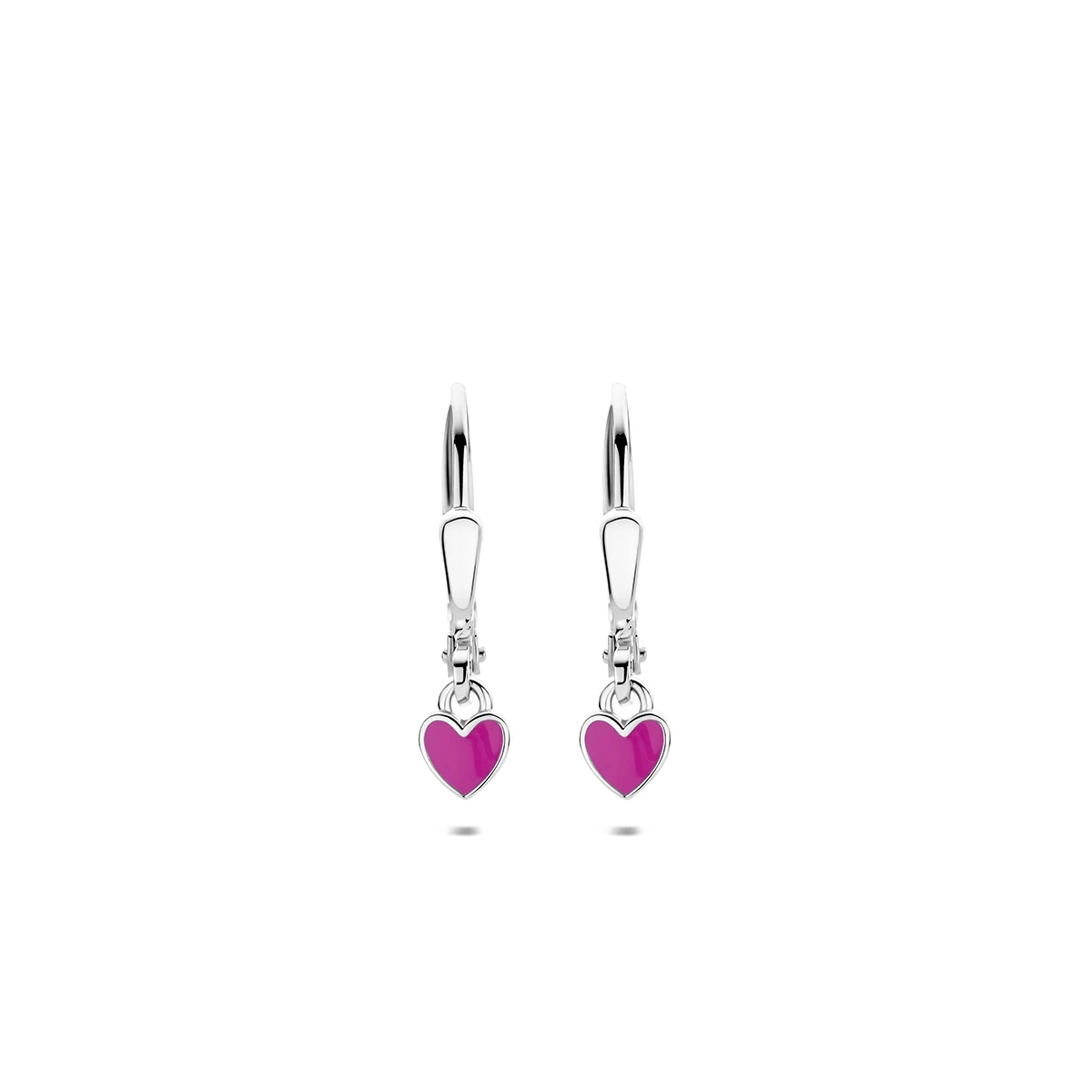 oorhangers hartje emaille brisur haak 18,5 mm zilver gerhodineerd