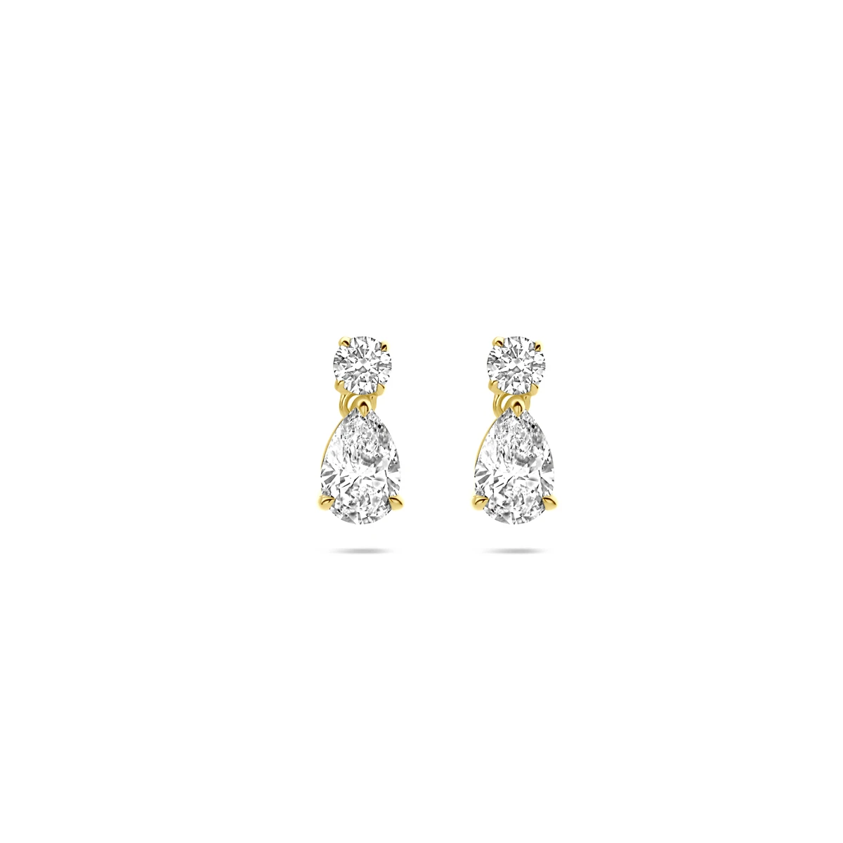 oorhangers lab grown diamant 1.25ct (2x 0.625ct) h si 10 mm 14K geelgoud