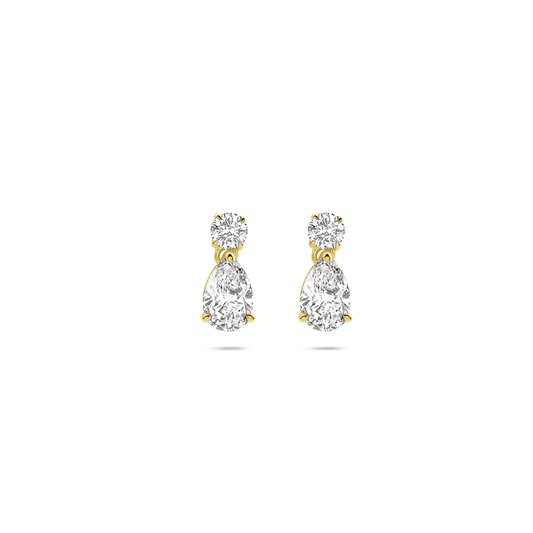 oorhangers lab grown diamant 1.25ct (2x 0.625ct) h si 10 mm 14K geelgoud