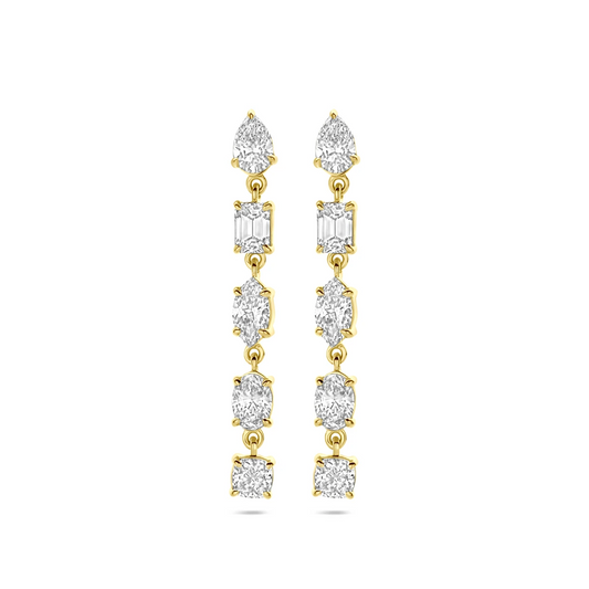 oorhangers lab grown diamant 2.00ct (2x 1.00ct) h si 30 mm 14K geelgoud