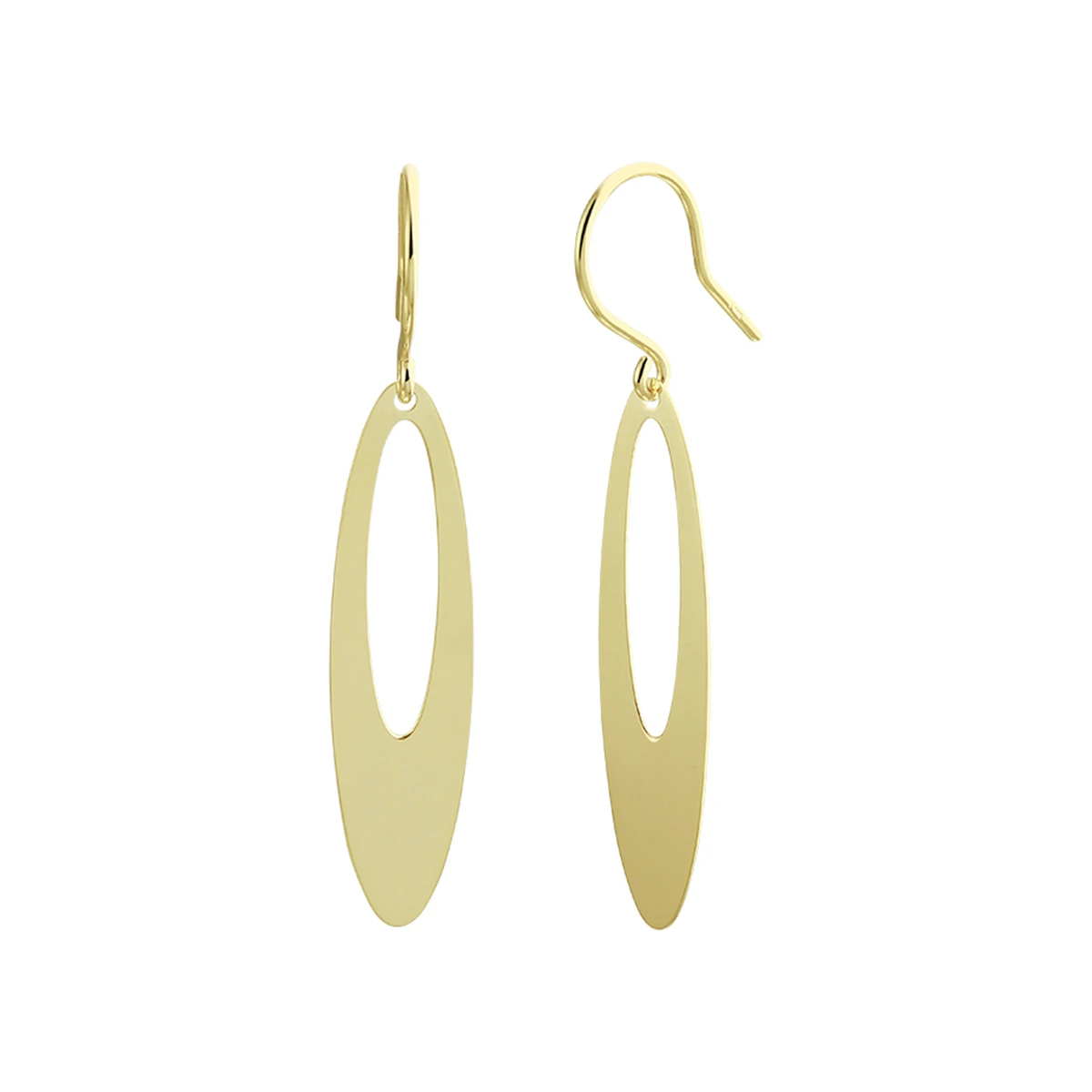 oorhangers ovaal franse haak 14K geelgoud