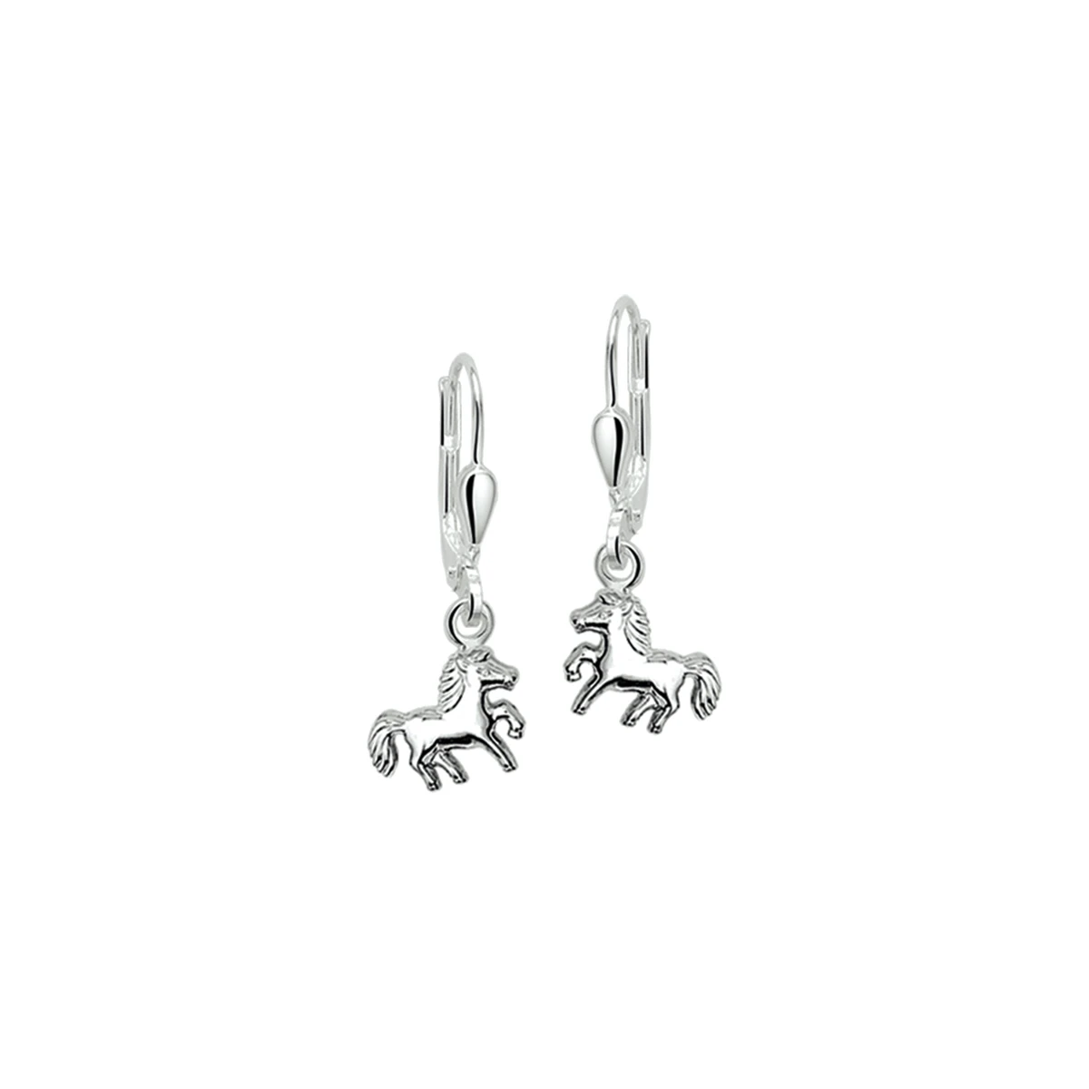 oorhangers paard brisur haak 24 mm zilver gerhodineerd