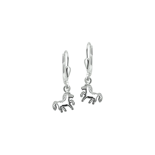 oorhangers paard brisur haak 24 mm zilver gerhodineerd