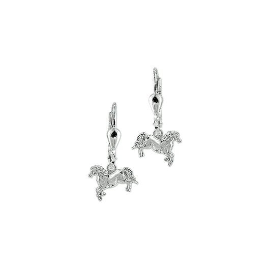 oorhangers paard brisur haak zilver gerhodineerd