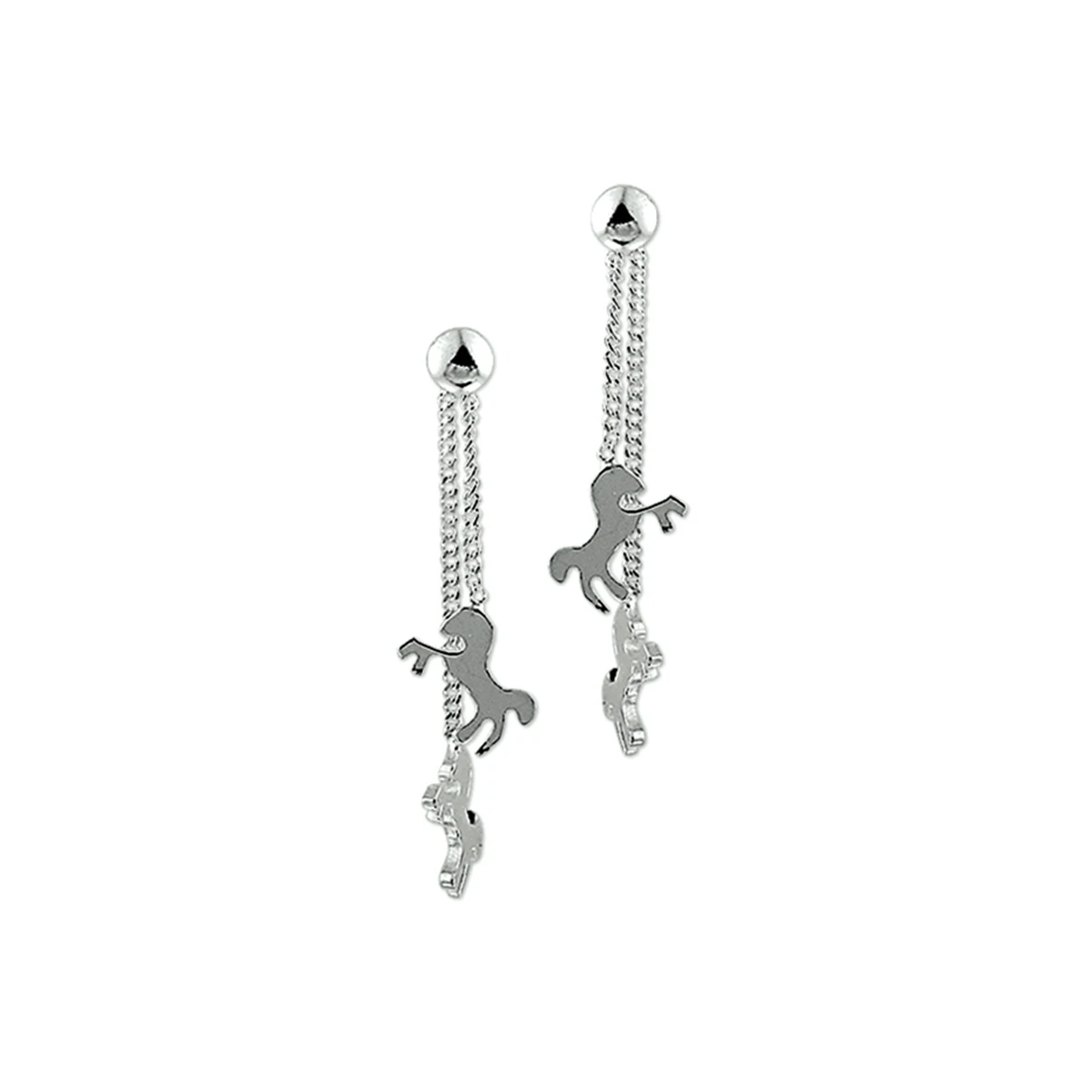oorhangers paard zilver gerhodineerd
