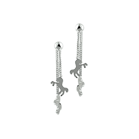 oorhangers paard zilver gerhodineerd