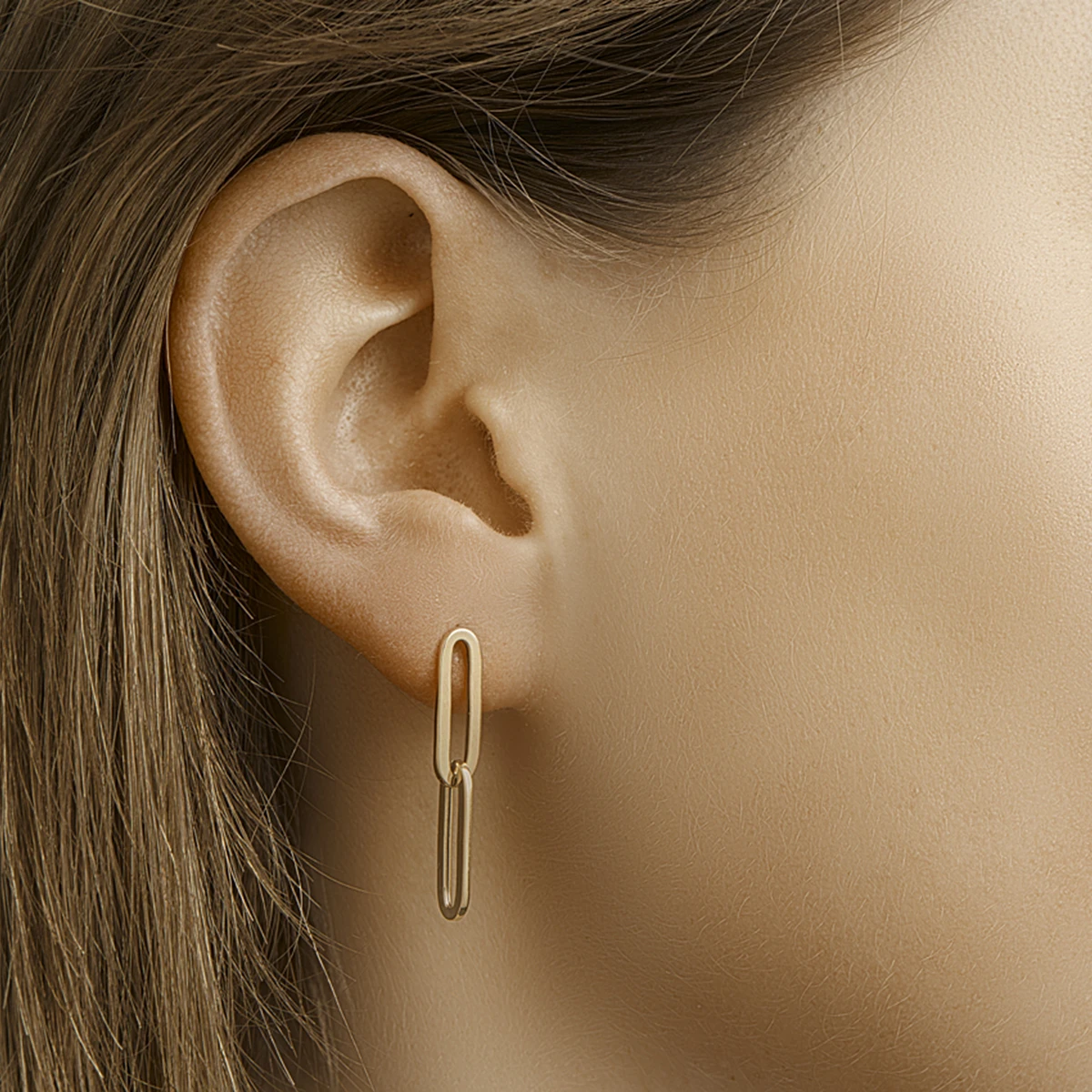 oorhangers paperclip 14K geelgoud