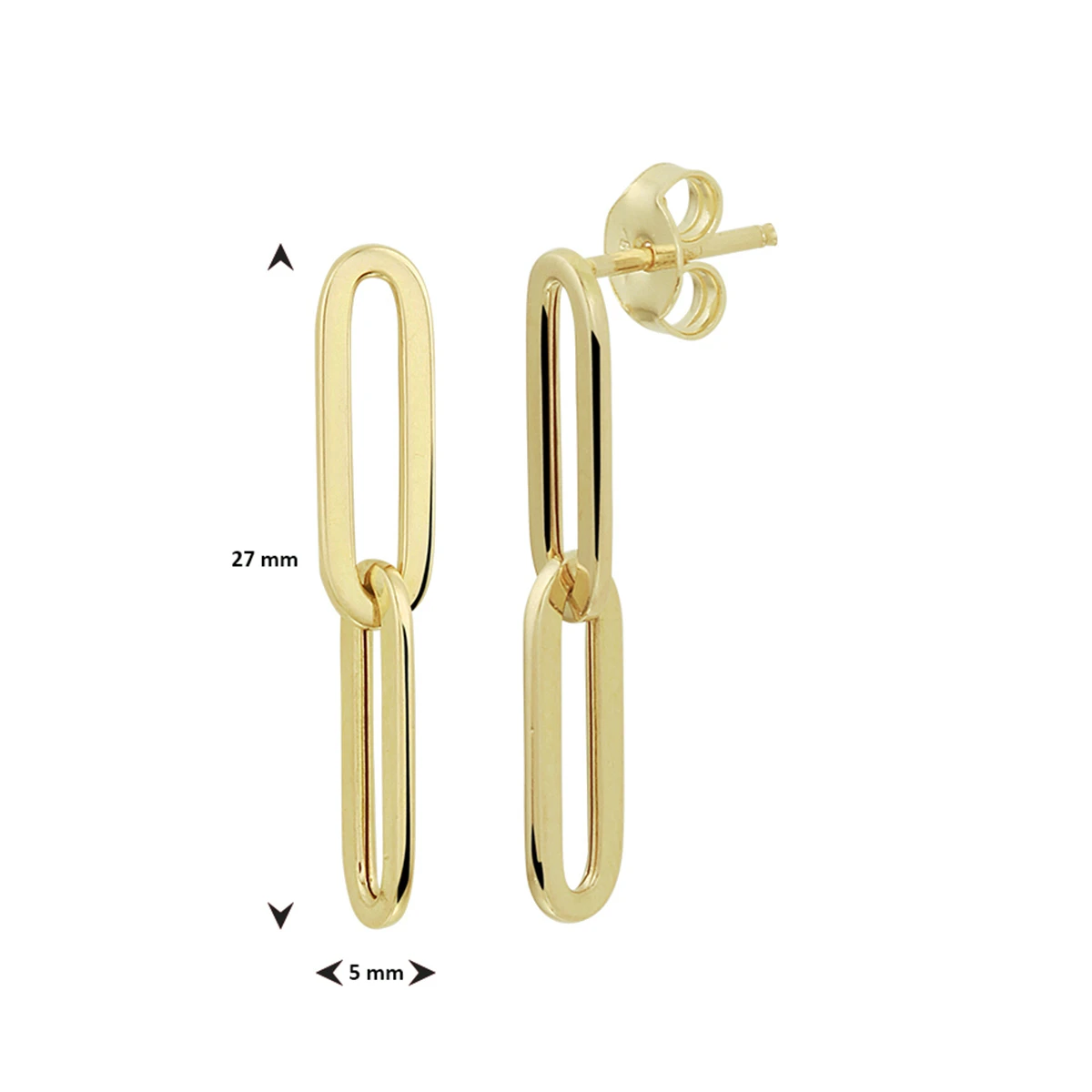 oorhangers paperclip 14K geelgoud