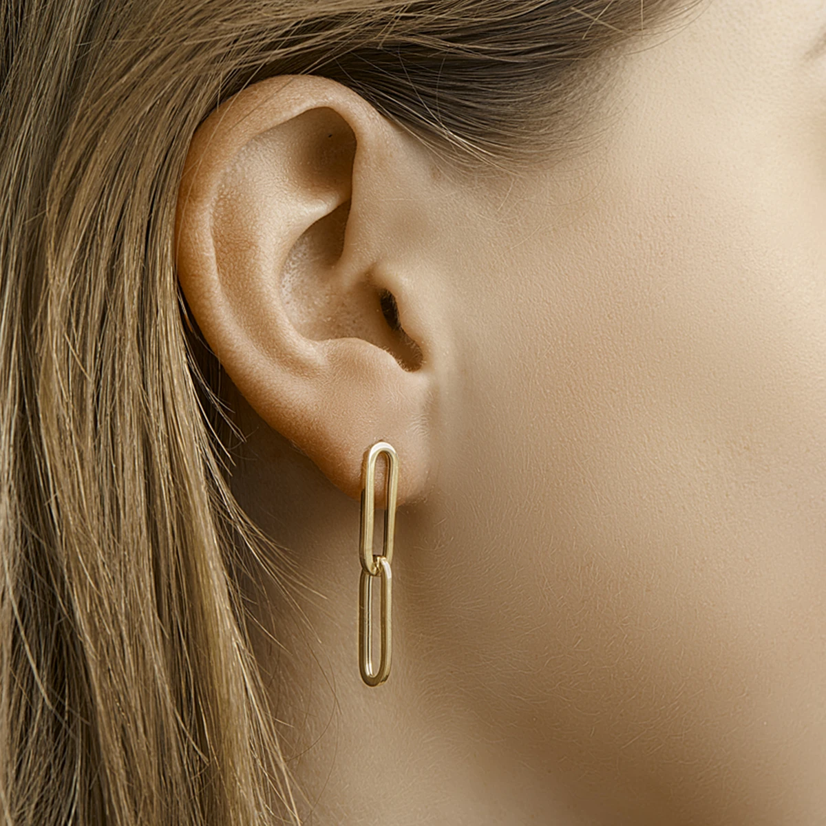 oorhangers paperclip 14K geelgoud