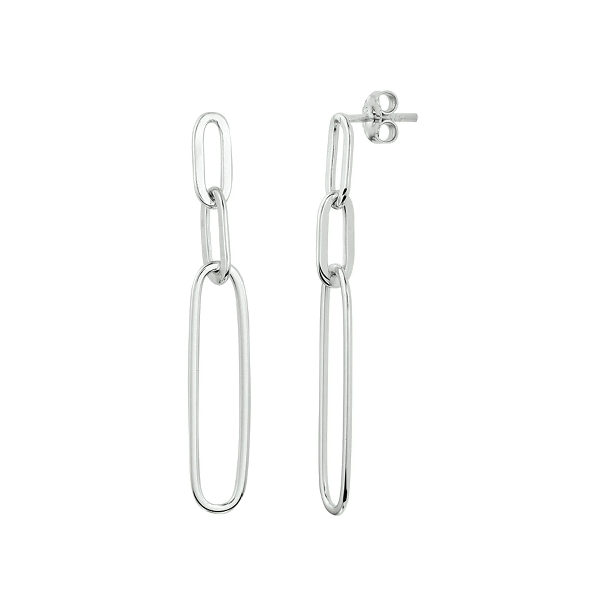 oorhangers paperclip zilver gerhodineerd