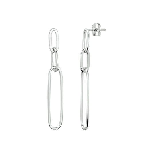 oorhangers paperclip zilver gerhodineerd