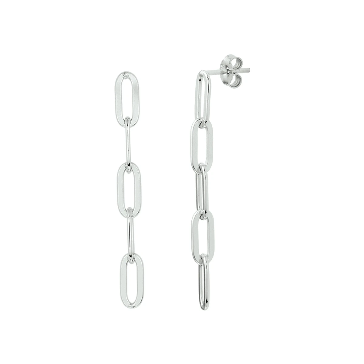 oorhangers paperclip zilver gerhodineerd