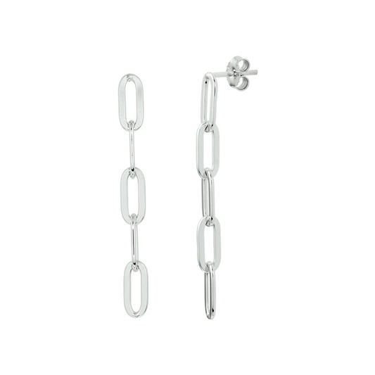 oorhangers paperclip zilver gerhodineerd