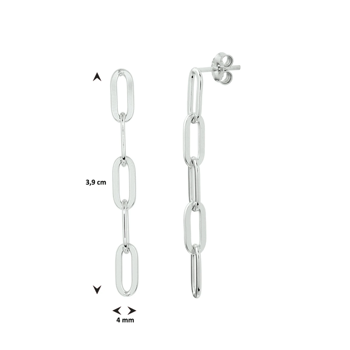 oorhangers paperclip zilver gerhodineerd