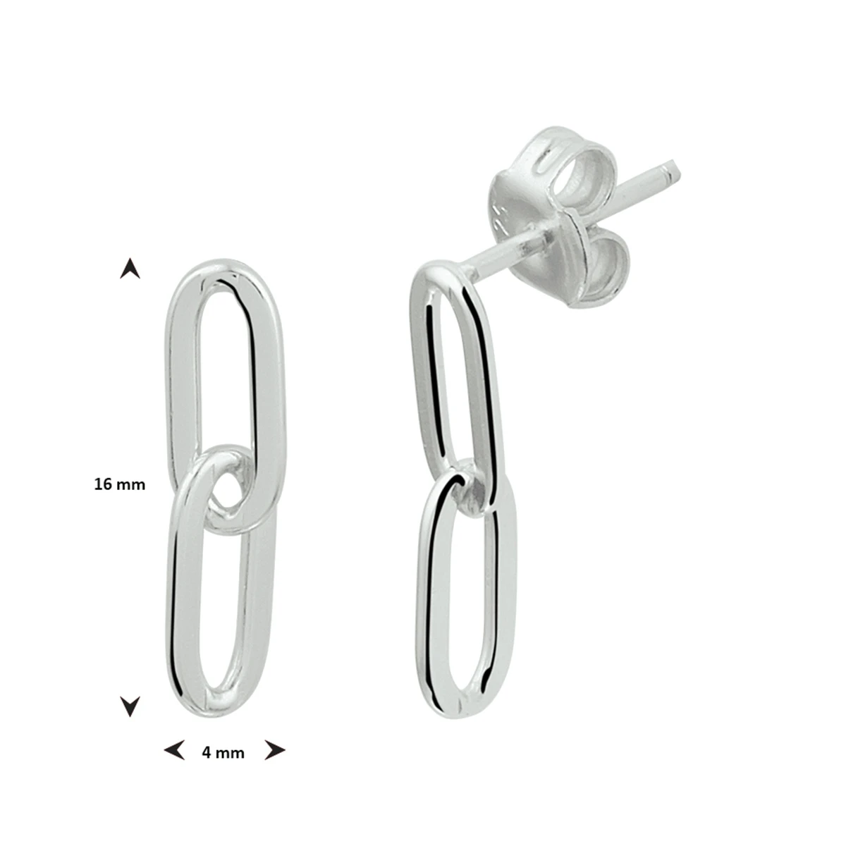 oorhangers paperclip zilver gerhodineerd