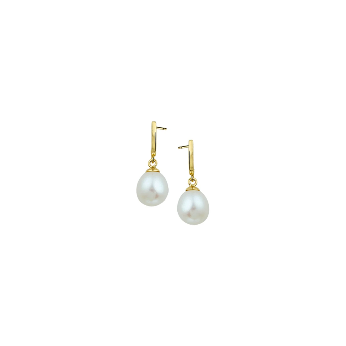 oorhangers parel 12 x 8,5 mm 14K geelgoud