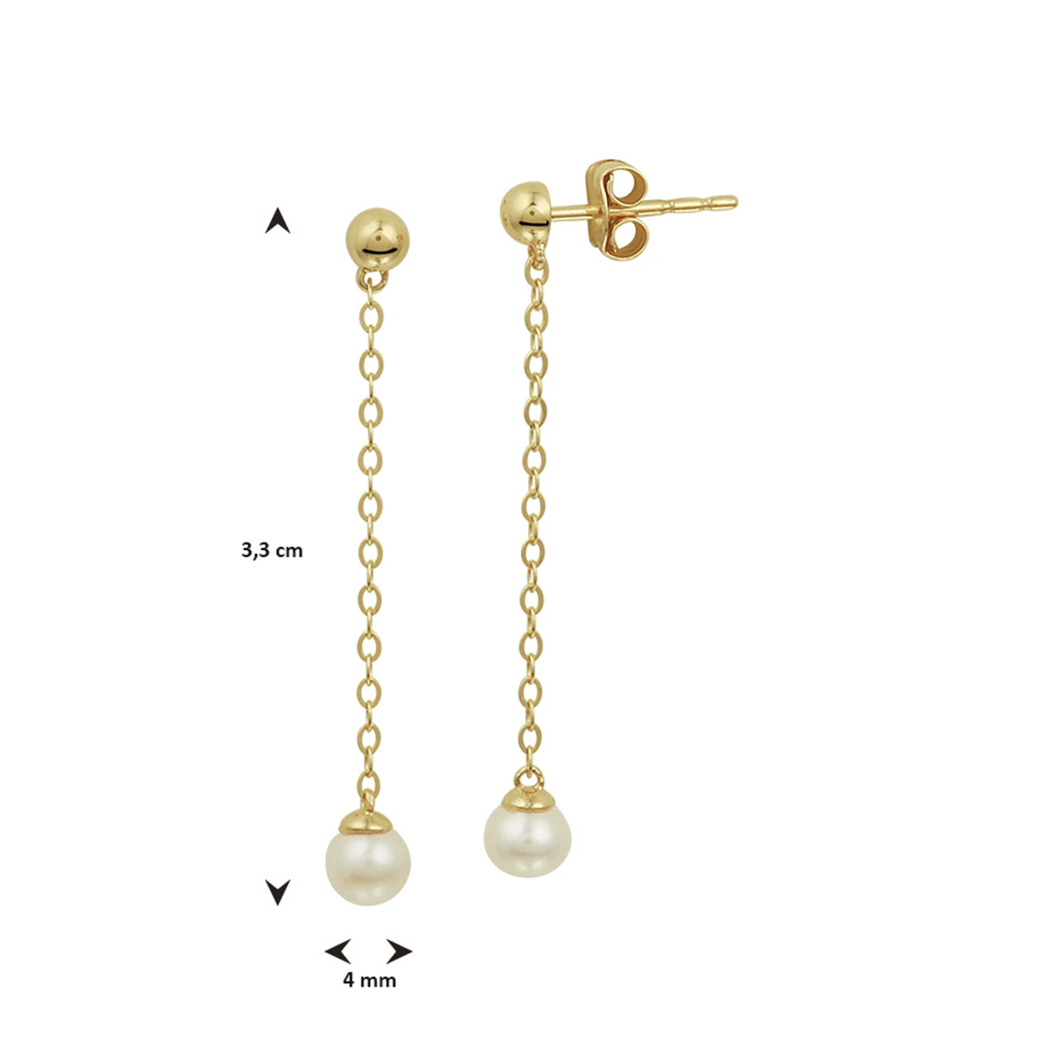 oorhangers parel 14K geelgoud