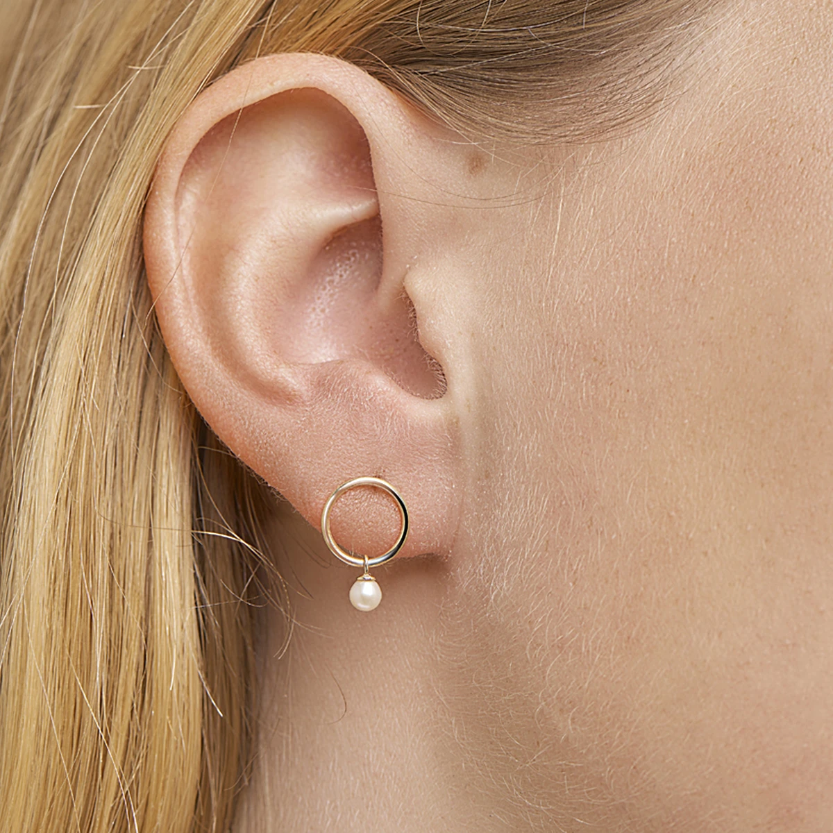 oorhangers parel 14K geelgoud