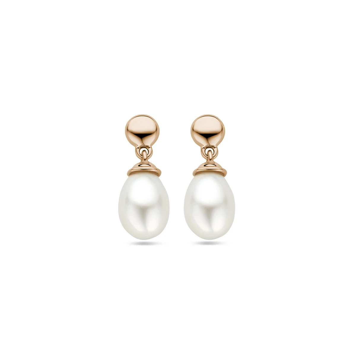 oorhangers parel 15 mm 14K roségoud