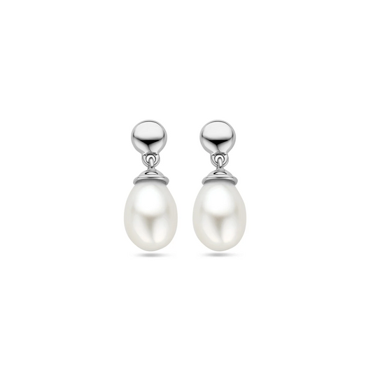 oorhangers parel 15 mm 14K witgoud