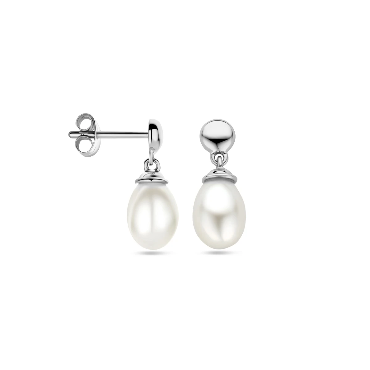 oorhangers parel 15 mm 14K witgoud