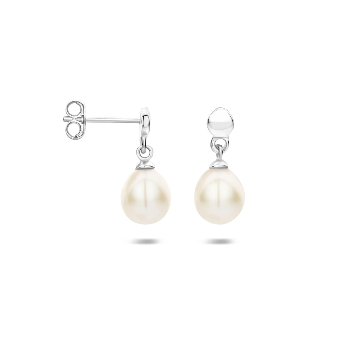 oorhangers parel 16 mm zilver gerhodineerd