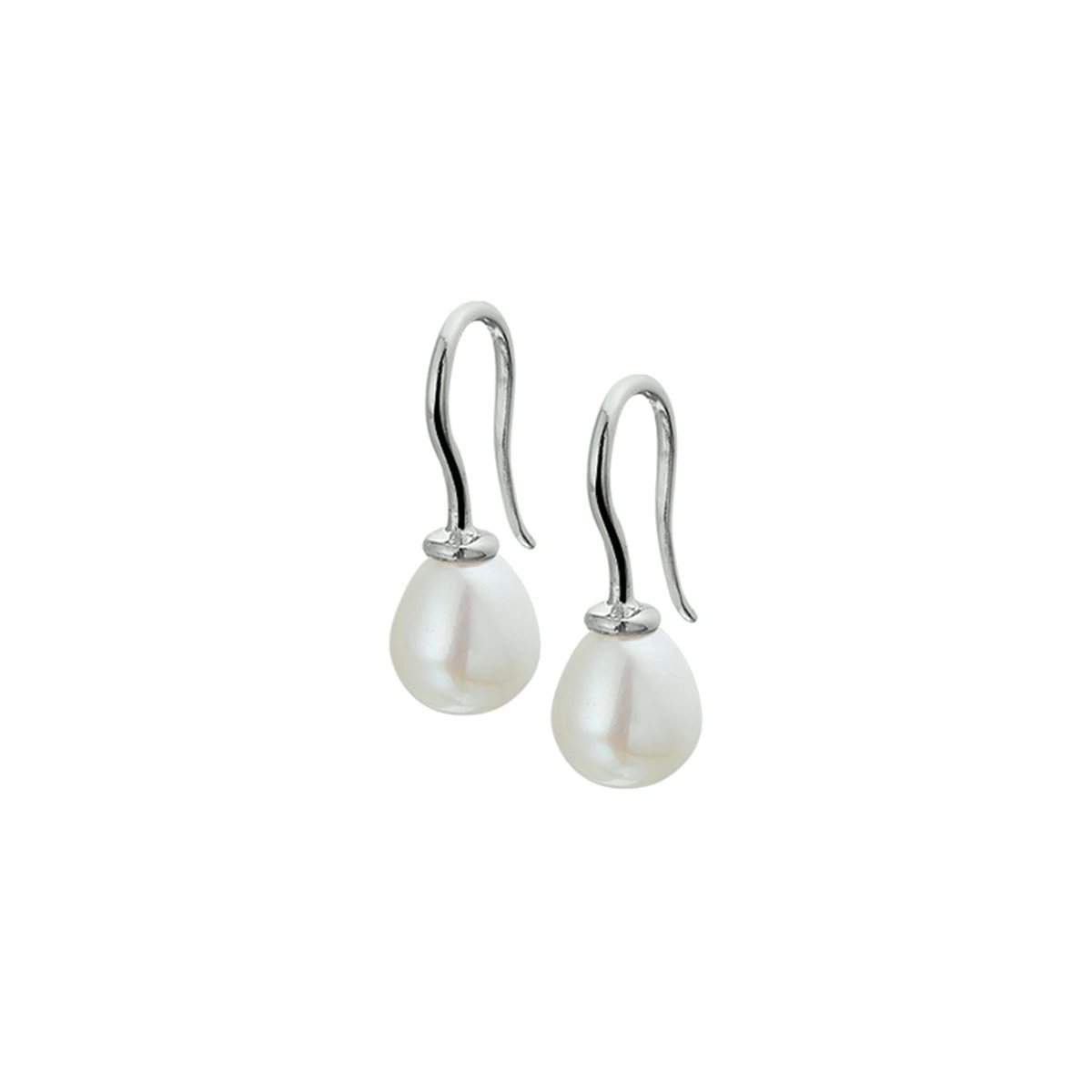 oorhangers parel franse haak zilver gerhodineerd
