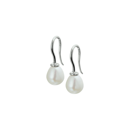 oorhangers parel franse haak zilver gerhodineerd