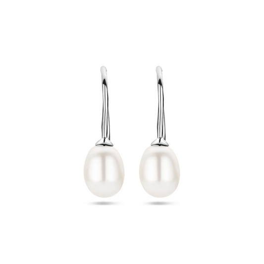 oorhangers parel franse haak zilver gerhodineerd