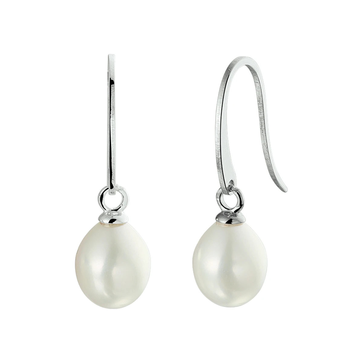 oorhangers parel franse haak zilver gerhodineerd