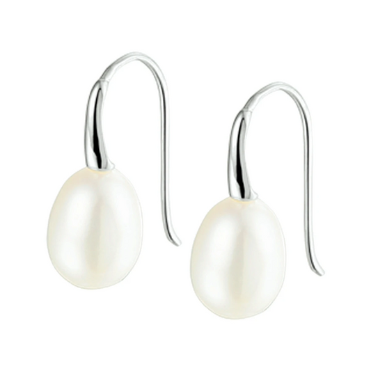 oorhangers parel franse haak zilver gerhodineerd