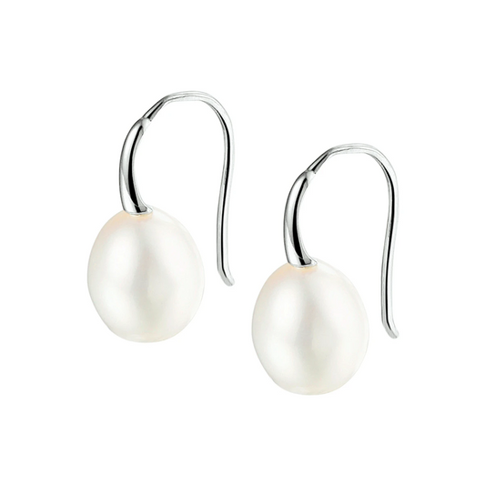 oorhangers parel franse haak zilver gerhodineerd