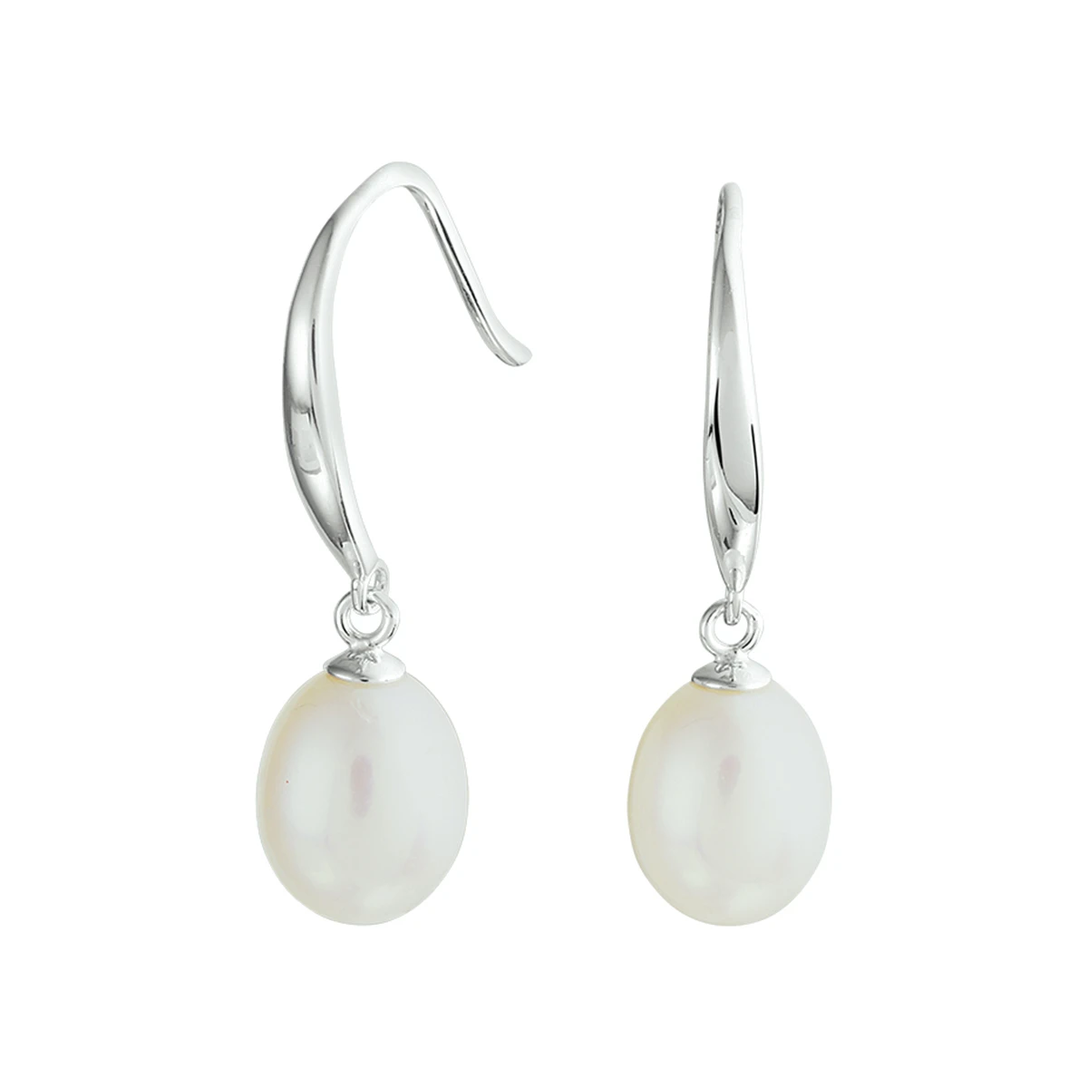oorhangers parel franse haak zilver gerhodineerd