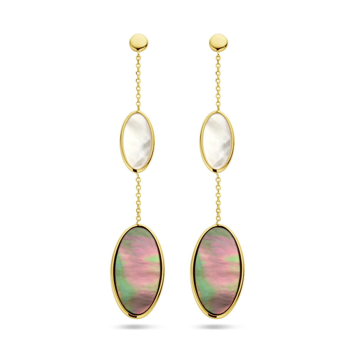oorhangers parelmoer 14K geelgoud