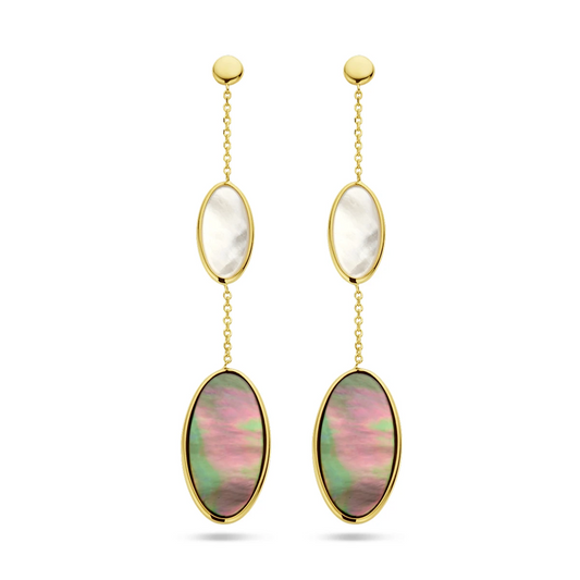 oorhangers parelmoer 14K geelgoud